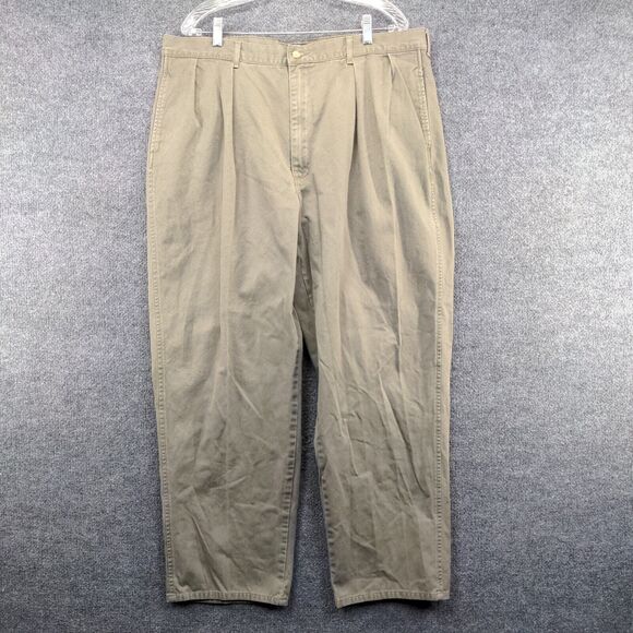 Polo by Ralph Lauren Men's Straight Leg Chino Pants Green 40x30 Pleated Front - Picture 2 of 12